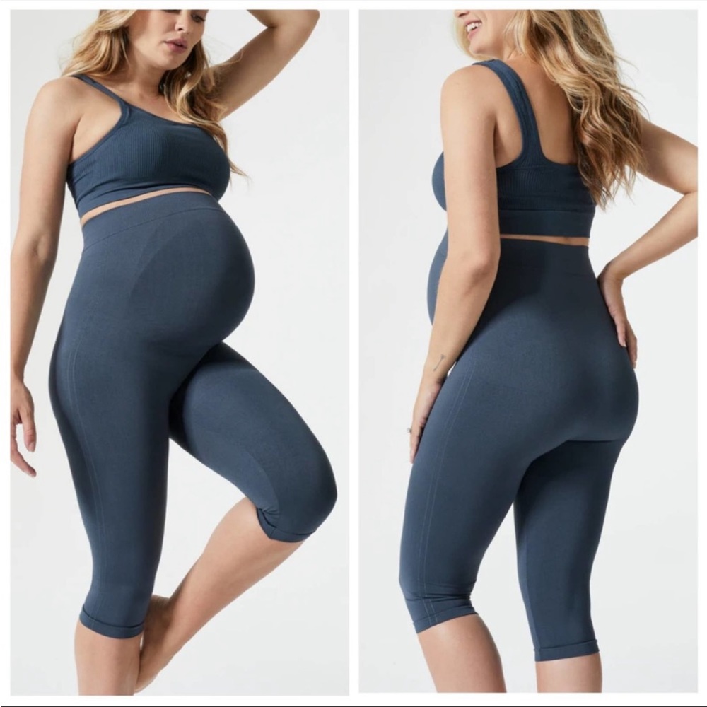 Blanqi Maternity Belly Support Crop Leggings Size Small